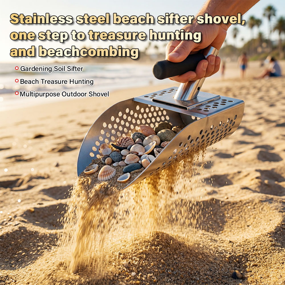 Treasure Hunting Shovel Digging Tool - 휴대용 스테인리스 스틸 모래삽, 금속 탐지용,